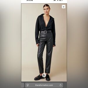 Veda Black Leather Trousers